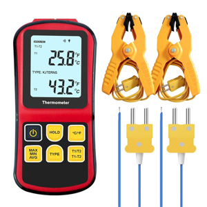 Saudism Thermocouple Thermometer Digital K Type Thermometer,with 2 Temperature Clamp Wir Saudism Thermocouple Thermometer Digital K Type Thermometer,with 2 Temperature Clamp Wir