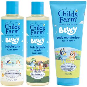 Childs Farm Bluey Regime Bundle Bluey-Berry Bubble Bath (250ml), Hair & Body W Childs Farm Bluey Regime Bundle Bluey-Berry Bubble Bath (250ml), Hair & Body W