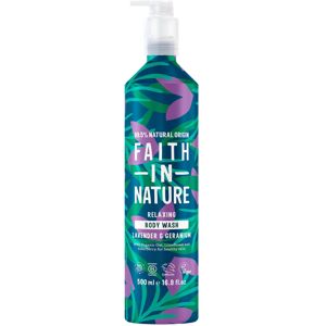 Faith In Nature 500ml Metal Bottle Natural Lavender and Geranium Body Wash, Rela Faith In Nature 500ml Metal Bottle Natural Lavender and Geranium Body Wash, Rela