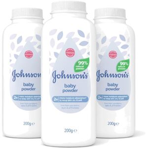 Johnson's Baby Powder, 200g (Pack of 3), 600g Total Multipack – Mild & Gentle Fo Johnson's Baby Powder, 200g (Pack of 3), 600g Total Multipack – Mild & Gentle Fo