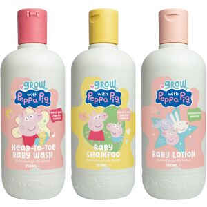 Peppa Pig Bathtime Bundle - 350mlx3 - Coconut & Grape Baby Wash, Peach & Oat Mil Peppa Pig Bathtime Bundle - 350mlx3 - Coconut & Grape Baby Wash, Peach & Oat Mil