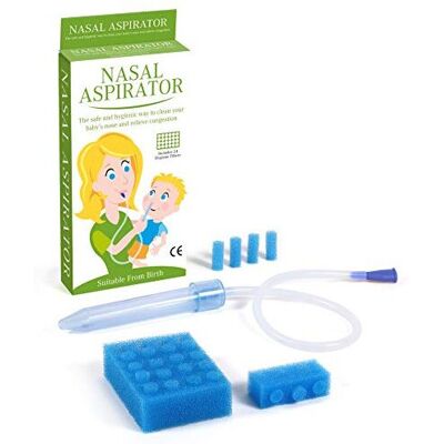 SSWA Co. Ltd Baby Nasal Aspirator with 24 Hygienic Filters Blue SSWA Co. Ltd Baby Nasal Aspirator with 24 Hygienic Filters Blue