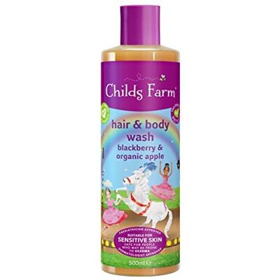 Childs Farm Kids Hair & Body Wash 500ml Blackberry & Organic Apple Suitable for Dry, S Childs Farm Kids Hair & Body Wash 500ml Blackberry & Organic Apple Suitable for Dry, S