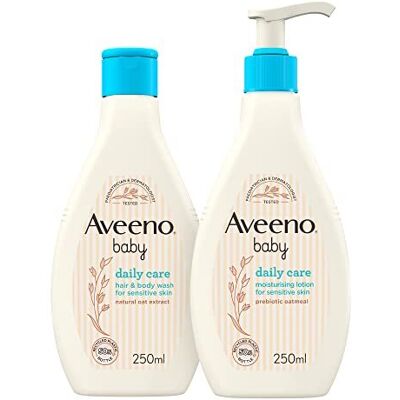 Aveeno Baby, Daily Care Set, Hair and Body Wash Plus Moisturising Lotion, for Se Aveeno Baby, Daily Care Set, Hair and Body Wash Plus Moisturising Lotion, for Se