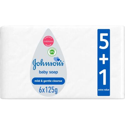 Unbranded Johnson's Baby Soap Mild & Gentle Cleanse 125g Pack Of 6 Leaves Baby's Skin Fee Unbranded Johnson's Baby Soap Mild & Gentle Cleanse 125g Pack Of 6 Leaves Baby's Skin Fee