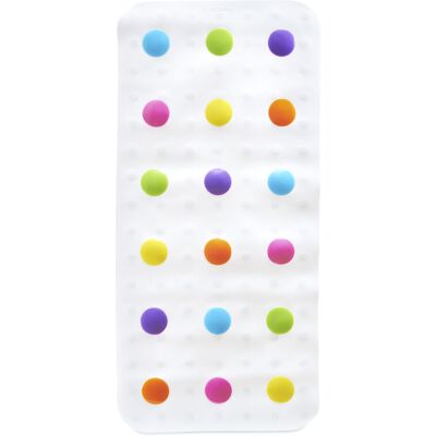 MunchkinA DotsA Bath Mat for Kids Multicolored 305x1425 Inch MunchkinA DotsA Bath Mat for Kids Multicolored 305x1425 Inch