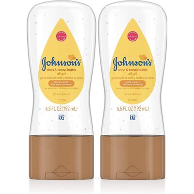 Johnson's Baby Oil Gel Enriched with Shea and Cocoa Butter Great for Baby Massa Johnson's Baby Oil Gel Enriched with Shea and Cocoa Butter Great for Baby Massa
