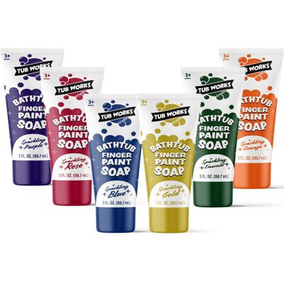 Gorilla Tub Works Bathtub Finger Paint Soap Shimmer Colors 6 Pack Non-Toxic Washabl Gorilla Tub Works Bathtub Finger Paint Soap Shimmer Colors 6 Pack Non-Toxic Washabl