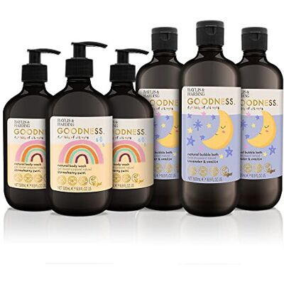 Baylis & Harding Goodness Kids Toiletries Bundle: 3 x 500 ml Body Wash & 3 x 500 Baylis & Harding Goodness Kids Toiletries Bundle: 3 x 500 ml Body Wash & 3 x 500