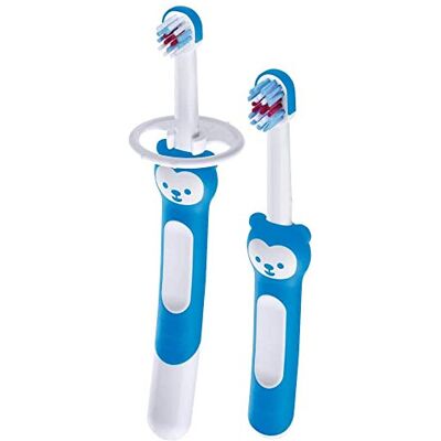 MAM Baby's Brush 2-Pack, 6+ Months, Safety Shield MAM Baby's Brush 2-Pack, 6+ Months, Safety Shield
