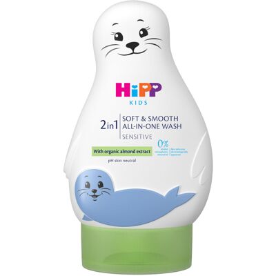 HiPP Kids Soft and Smooth All-in-One Seal Body Wash 200ml (Pack of 6) HiPP Kids Soft and Smooth All-in-One Seal Body Wash 200ml (Pack of 6)