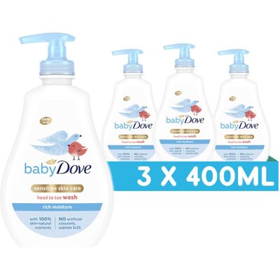 Baby Dove Rich Moisture Head to Toe Wash - Gentle & Nourishing Hair and Body Was Baby Dove Rich Moisture Head to Toe Wash - Gentle & Nourishing Hair and Body Was
