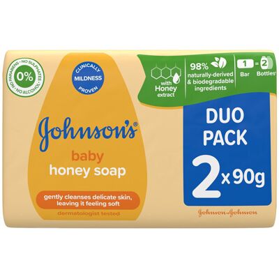 Johnson's Baby Honey soap Duo, Yellow, 90 g (Pack of 2) Johnson's Baby Honey soap Duo, Yellow, 90 g (Pack of 2)