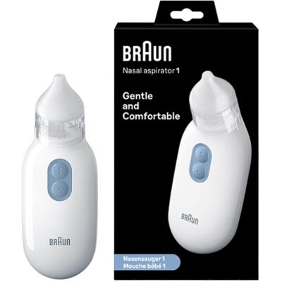 Braun Nasal aspirator 1 - Mucus Remover - Blocked Nose Relief - Electric Suction Braun Nasal aspirator 1 - Mucus Remover - Blocked Nose Relief - Electric Suction