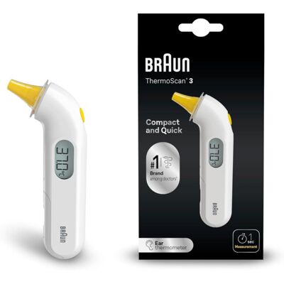 Braun ThermoScan 3 Ear thermometer - Fast 1 second measurement - Audio fever ind Braun ThermoScan 3 Ear thermometer - Fast 1 second measurement - Audio fever ind