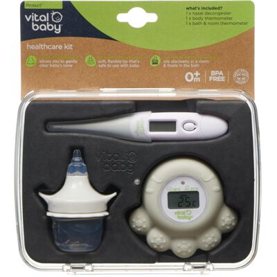 Vital Baby PROTECT Healthcare Kit for Baby - 3pcs Room and Bath Thermometer, Nas Vital Baby PROTECT Healthcare Kit for Baby - 3pcs Room and Bath Thermometer, Nas