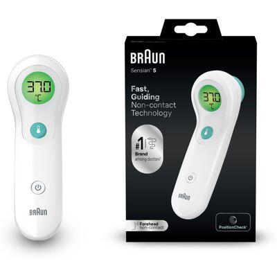 Braun Sensian 5 Forehead non-contact thermometer - Positioning Guidance - Colour Braun Sensian 5 Forehead non-contact thermometer - Positioning Guidance - Colour