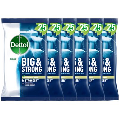 Dettol Big & Bathroom Wipes, 25 Count, Extra Strength, Tough on Soap Dettol Big & Bathroom Wipes, 25 Count, Extra Strength, Tough on Soap