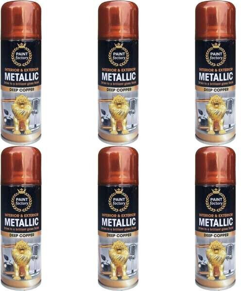 Paint Factory Metallic Copper Spray Paint Interior & Exterior 200ml   9819 (Pack