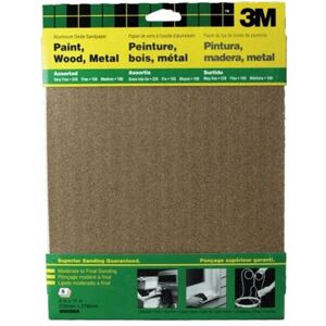 3M 9in. X 11in. Assorted Paint Wood Metal Sandpaper Sheets 9005NA 3M 9in. X 11in. Assorted Paint Wood Metal Sandpaper Sheets 9005NA