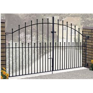Manor Gates (2743mm (9ft) GAP X 1220mm Central Height) Manor Ball Top Arched Driveway Garden Manor Gates (2743mm (9ft) GAP X 1220mm Central Height) Manor Ball Top Arched Driveway Garden