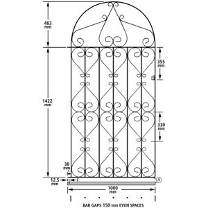 (1067mm GAP X 1905mm High Galvanised) Regent Scroll Tall Garden Gates galvanised (1067mm GAP X 1905mm High Galvanised) Regent Scroll Tall Garden Gates galvanised