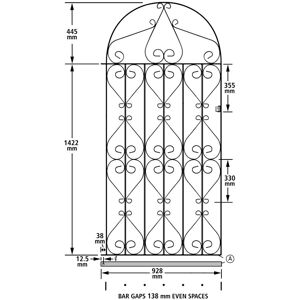 (991mm GAP X 1867mm High Galvanised) Regent Scroll Tall Garden Gates galvanised (991mm GAP X 1867mm High Galvanised) Regent Scroll Tall Garden Gates galvanised