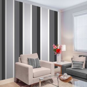 CWV Wallcoverings Stripe Wallpaper Bold Charcoal Grey Black White Silver Luxury Modern CWV Wallcoverings Stripe Wallpaper Bold Charcoal Grey Black White Silver Luxury Modern