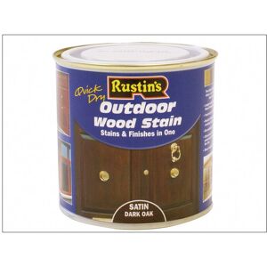 Rustins Quick Dry Exterior Woodstain Satin Dark Oak 500ml Rustins Quick Dry Exterior Woodstain Satin Dark Oak 500ml