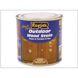 Rustins Quick Dry Exterior Woodstain Satin Medium Oak 500ml Rustins Quick Dry Exterior Woodstain Satin Medium Oak 500ml
