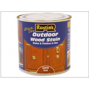 Rustins Quick Dry Exterior Woodstain Satin Teak 500ml Rustins Quick Dry Exterior Woodstain Satin Teak 500ml
