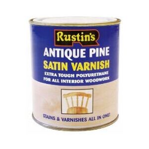Polyurethane Satin Varnish 500ml, Antique Pine, By Rustins Polyurethane Satin Varnish 500ml, Antique Pine, By Rustins