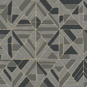 A.S. Creation Retro Black Grey Tiles Metallic Gold Wallpaper Vinyl - Wallpaper A.S. Creation Retro Black Grey Tiles Metallic Gold Wallpaper Vinyl - Wallpaper