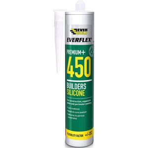 Everbuild Everflex 450 Premium+ Builders Silicone Sealant, Buff, 300 ml Everbuild Everflex 450 Premium+ Builders Silicone Sealant, Buff, 300 ml