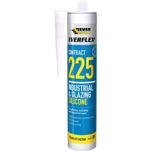 Everbuild Everflex 225 Contract Industrial and Glazing Silicone Sealant, Transpa Everbuild Everflex 225 Contract Industrial and Glazing Silicone Sealant, Transpa