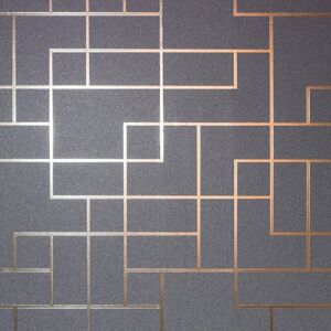 Fine Decor Platinum Geo Square Rose Gold Wallpaper FD42492 Fine Decor Platinum Geo Square Rose Gold Wallpaper FD42492