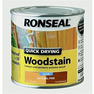 Ronseal Quick Dry Woodstain Satin Natural Pine 250ml Ronseal Quick Dry Woodstain Satin Natural Pine 250ml