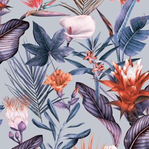 Flora Silver Wallpaper Debona Floral Tropical Jungle Lilac Purple Natural Flora Silver Wallpaper Debona Floral Tropical Jungle Lilac Purple Natural