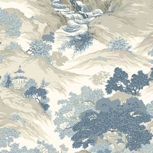 (China Blue) Crown Archives Oriental Landscape Wallpaper (China Blue) Crown Archives Oriental Landscape Wallpaper