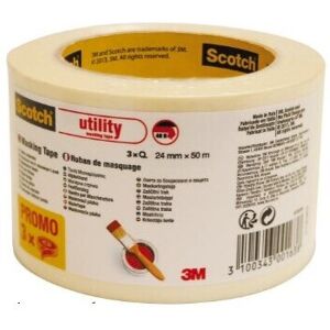 Scotch Beige Masking Tape (L) 50M (W) 24mm x 3 ROLLS Scotch Beige Masking Tape (L) 50M (W) 24mm x 3 ROLLS