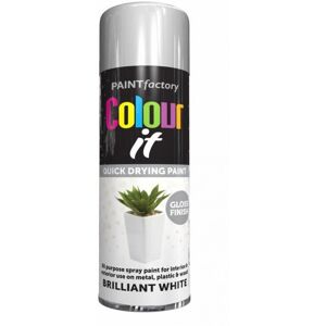 Rapide Colour It Brilliant White Gloss Spray Paint 250ml (7133) - Fast-Drying, Versatil Rapide Colour It Brilliant White Gloss Spray Paint 250ml (7133) - Fast-Drying, Versatil