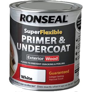 Ronseal RSLEWPWHI750 750ml Super Flexible Wood Primer and Undercoat - White Ronseal RSLEWPWHI750 750ml Super Flexible Wood Primer and Undercoat - White