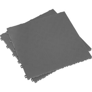 Loops 9 PACK Heavy Duty Floor Tile - PP Plastic - 400 x 400mm - Grey Treadplate Loops 9 PACK Heavy Duty Floor Tile - PP Plastic - 400 x 400mm - Grey Treadplate