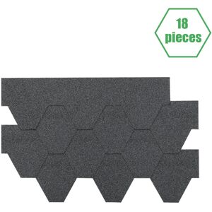 Living And Home (Grey) 2.61㎡ Roofing Felt Shingles Shed Roof Panels Ridge Tiles Hexagonal Living And Home (Grey) 2.61㎡ Roofing Felt Shingles Shed Roof Panels Ridge Tiles Hexagonal