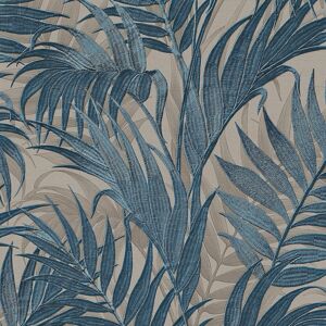 Design ID Grace Tropical Palm Taupe Blue Wallpaper GR322108 Design ID Grace Tropical Palm Taupe Blue Wallpaper GR322108