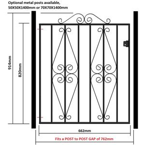 (762mm GAP X 914mm High Galvanised) Stirling Scroll Garden Gates galvanised meta (762mm GAP X 914mm High Galvanised) Stirling Scroll Garden Gates galvanised meta