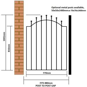 Burbage Weston Single Metal Ball-Top Garden Gate - Garden Gate Burbage Weston Single Metal Ball-Top Garden Gate - Garden Gate