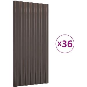 vidaXL 12/36x Roof Panels - Steel Corrugated - Brown vidaXL 12/36x Roof Panels - Steel Corrugated - Brown