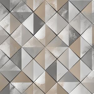 (Taupe M46709) Muriva Pop 3D Geometric Diamond Tiles Wallpaper (Taupe M46709) Muriva Pop 3D Geometric Diamond Tiles Wallpaper