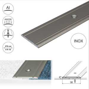 Cayrus (2.7m, Inox) A02 30mm Anodised Aluminium Flat Door Threshold Strip Cayrus (2.7m, Inox) A02 30mm Anodised Aluminium Flat Door Threshold Strip